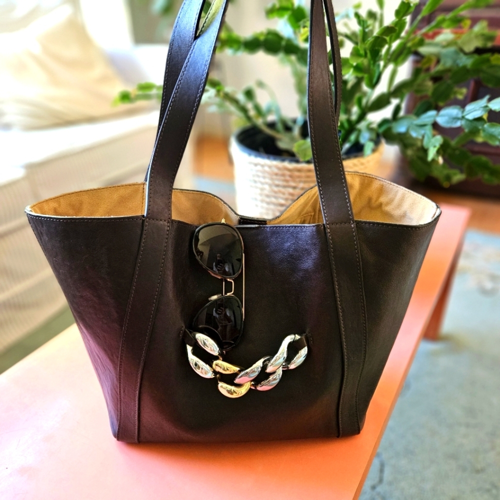 Claudia Firenze Bruciato Chain Tulip Tote
